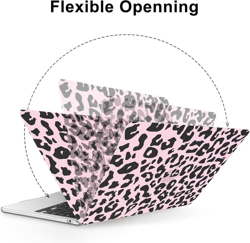 AKIT Compatible with MacBook Air 13 inch Case 2026 2025 2024-2022 M4 M3 M2 A3240 A3113 A2681, Unique Hard Shell Laptop Case+Screen Protector+Keyboard Cover for MacBook Air 13.6 inch, Pink Leopard - Image 5